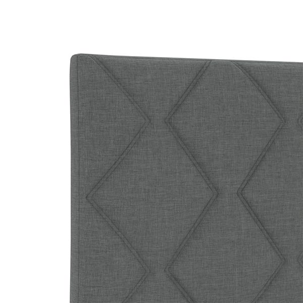 Grote foto vidaxl stoffen hoofdbord geometrisch donkergrijs 144 cm stof antiek en kunst stoelen en banken