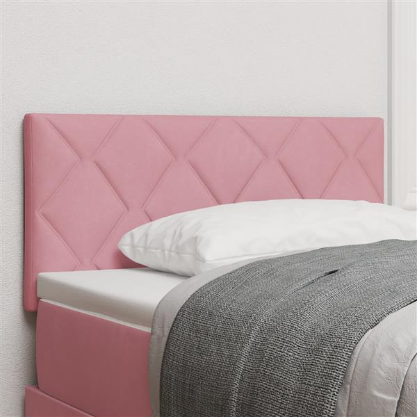 Grote foto vidaxl hoofdbord wandgemonteerd geometrisch roze 100 cm fluweel antiek en kunst stoelen en banken