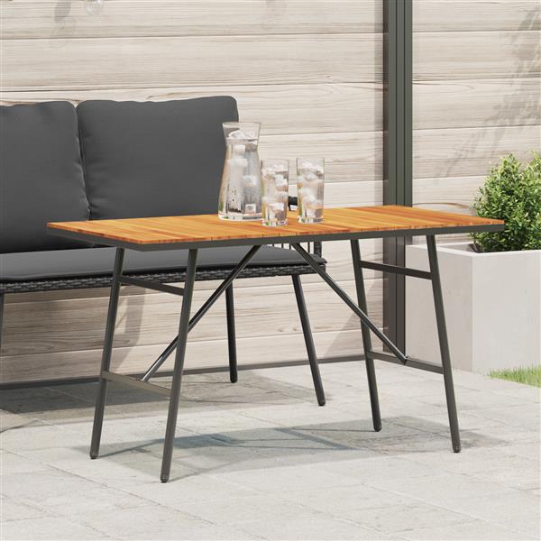 Grote foto vidaxl eettafel bruin 110 x 55 x 62 cm massief acaciahout tuin en terras tuinmeubelen