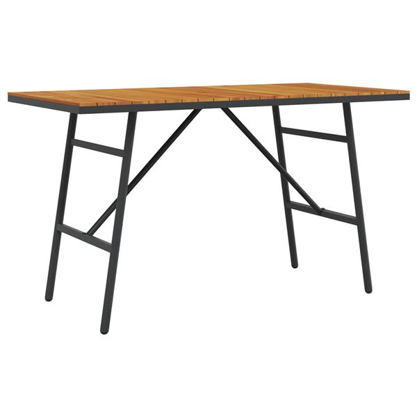 Grote foto vidaxl eettafel bruin 110 x 55 x 62 cm massief acaciahout tuin en terras tuinmeubelen