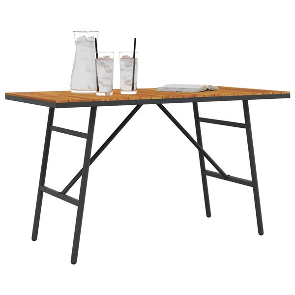 Grote foto vidaxl eettafel bruin 110 x 55 x 62 cm massief acaciahout tuin en terras tuinmeubelen