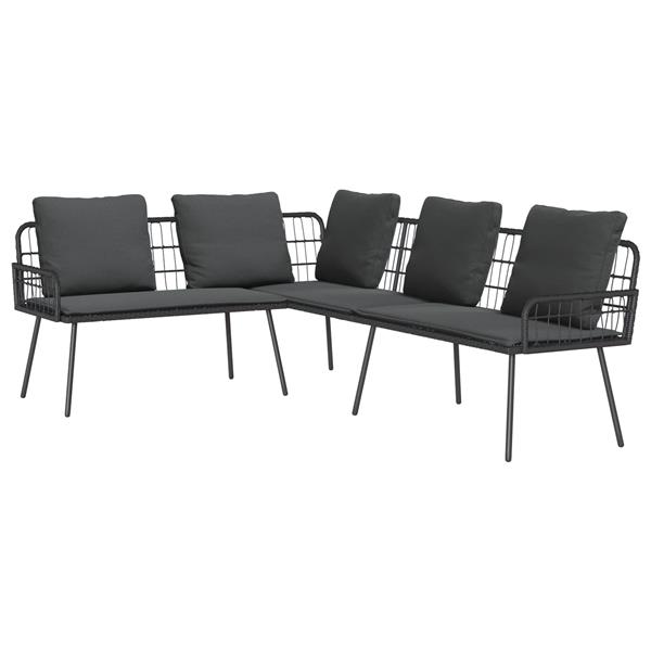 Grote foto vidaxl bank met kussen grijs 61.5 x 123 x 82cm metaal tuin en terras tuinmeubelen