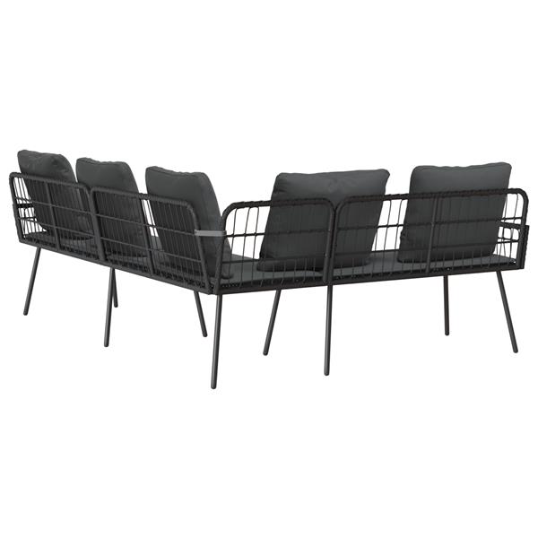 Grote foto vidaxl bank met kussen grijs 61.5 x 123 x 82cm metaal tuin en terras tuinmeubelen
