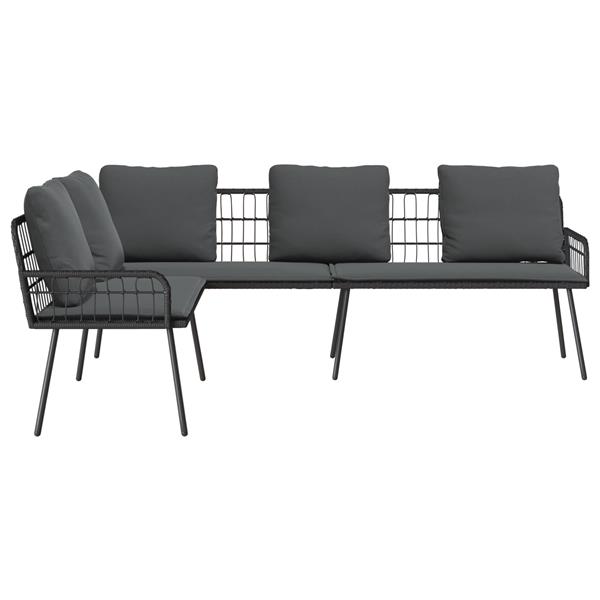 Grote foto vidaxl bank met kussen grijs 61.5 x 123 x 82cm metaal tuin en terras tuinmeubelen