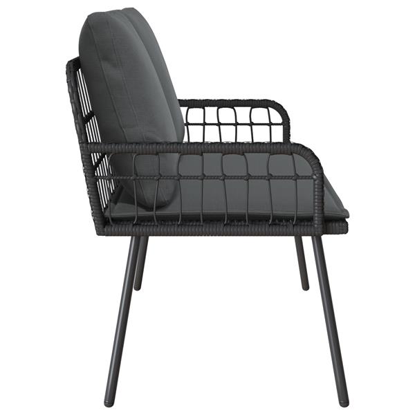 Grote foto vidaxl tuinbank met kussen grijs 114 x 64 x 78cm metaal tuin en terras tuinmeubelen