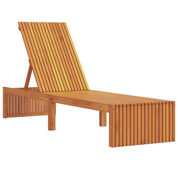 Grote foto vidaxl ligstoel 1 persoon bruin 200 x 55 x 94cm massief acaciahout tuin en terras tuinmeubelen