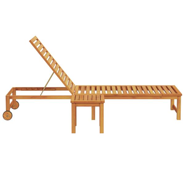 Grote foto vidaxl ligstoel 1 persoon bruin 53 x 202 x 89cm massief acaciahout tuin en terras tuinmeubelen