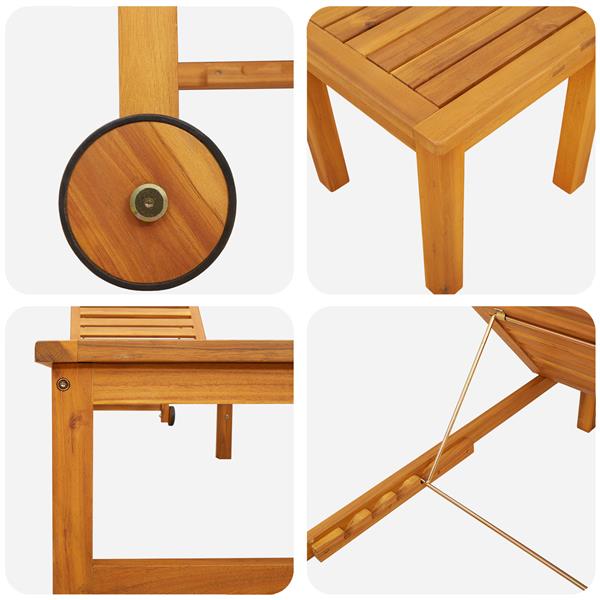 Grote foto vidaxl ligstoel 1 persoon bruin 53 x 202 x 89cm massief acaciahout tuin en terras tuinmeubelen