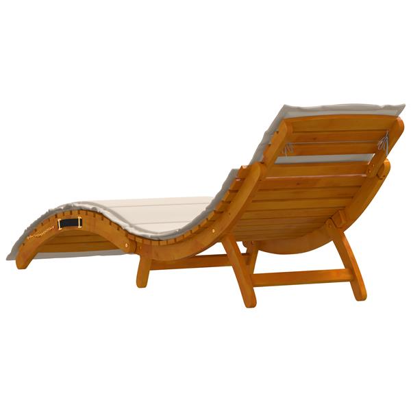 Grote foto vidaxl ligbed met kussen 2 pcs wit 184 x 55 x 64cm massief acaciahout tuin en terras tuinmeubelen