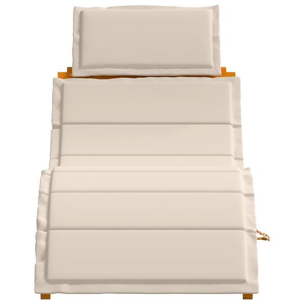 Grote foto vidaxl ligbed met kussen 2 pcs wit 184 x 55 x 64cm massief acaciahout tuin en terras tuinmeubelen