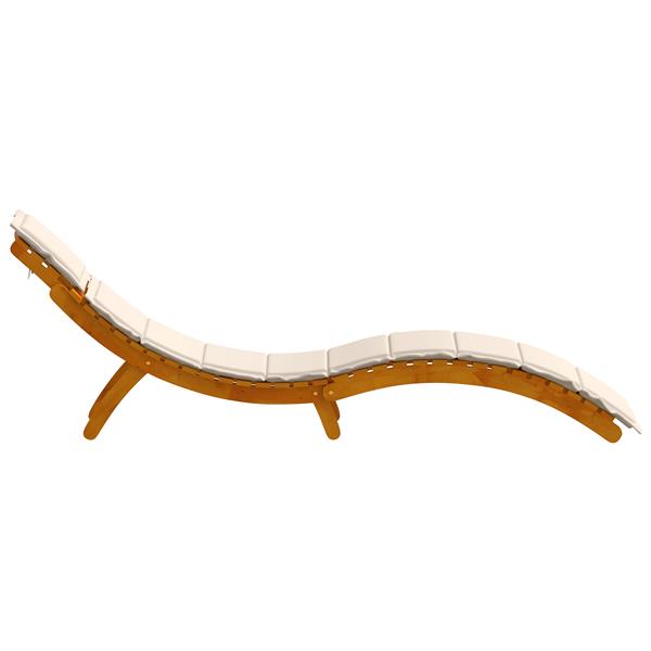 Grote foto vidaxl ligbed met kussen 2 pcs wit 184 x 55 x 64cm massief acaciahout tuin en terras tuinmeubelen