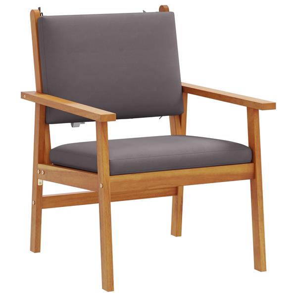 Grote foto vidaxl tuinstoel met kussen 2 pcs bruin massief acaciahout tuin en terras tuinmeubelen