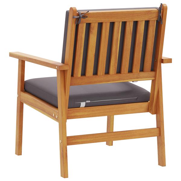 Grote foto vidaxl tuinstoel met kussen 2 pcs bruin massief acaciahout tuin en terras tuinmeubelen