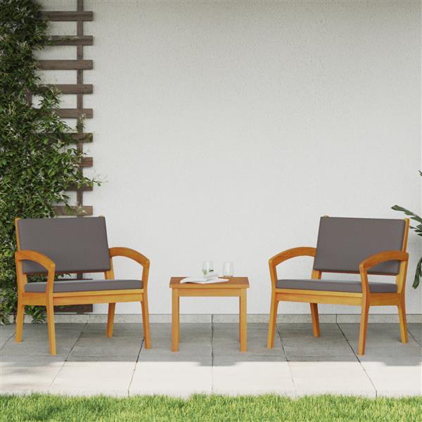 Grote foto vidaxl tuinstoel met kussen 2 pcs bruin massief acaciahout tuin en terras tuinmeubelen