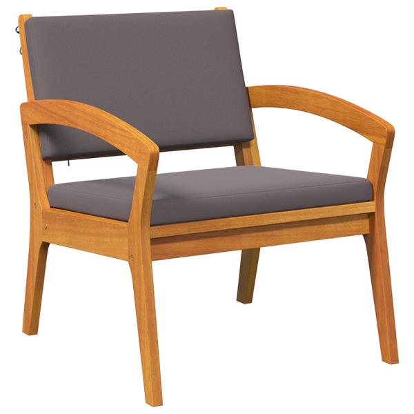 Grote foto vidaxl tuinstoel met kussen 2 pcs bruin massief acaciahout tuin en terras tuinmeubelen