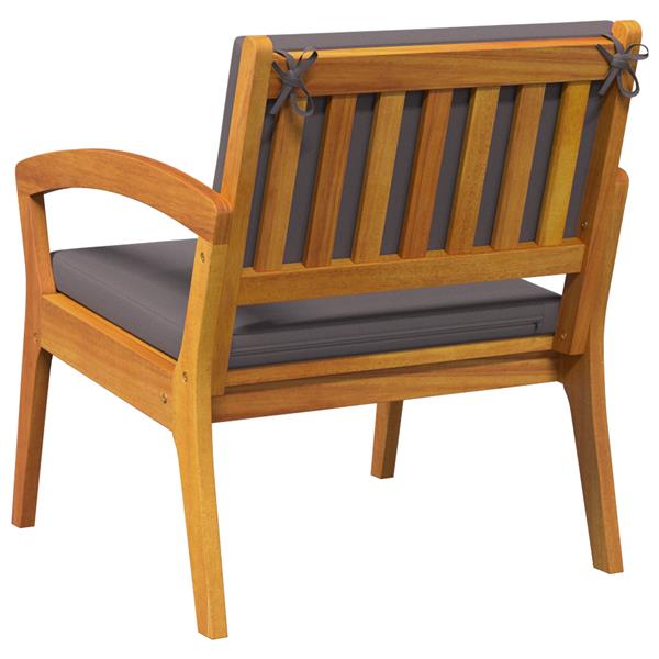 Grote foto vidaxl tuinstoel met kussen 2 pcs bruin massief acaciahout tuin en terras tuinmeubelen
