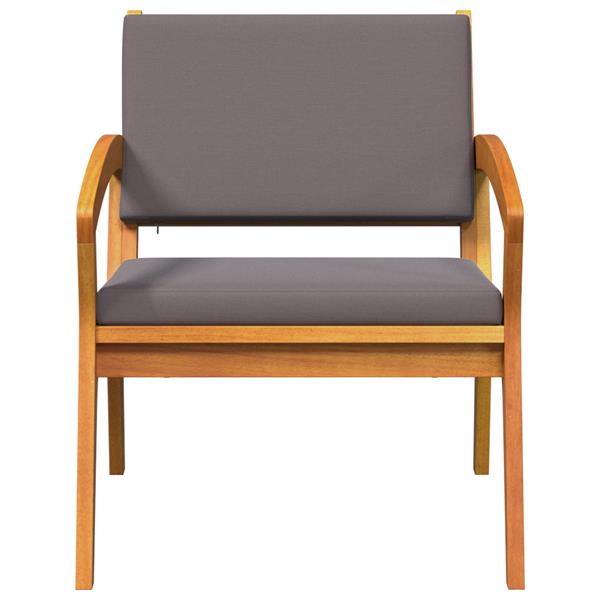 Grote foto vidaxl tuinstoel met kussen 2 pcs bruin massief acaciahout tuin en terras tuinmeubelen