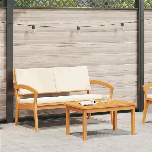 Grote foto vidaxl bistroset met kussen 2 pcs bruin massief acaciahout tuin en terras tuinmeubelen