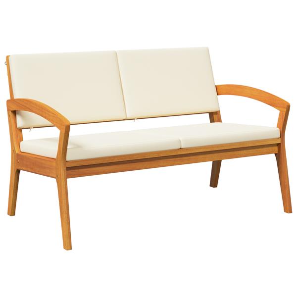 Grote foto vidaxl bistroset met kussen 2 pcs bruin massief acaciahout tuin en terras tuinmeubelen
