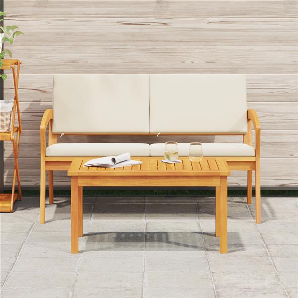 Grote foto vidaxl bistroset met kussen 2 pcs bruin massief acaciahout tuin en terras tuinmeubelen
