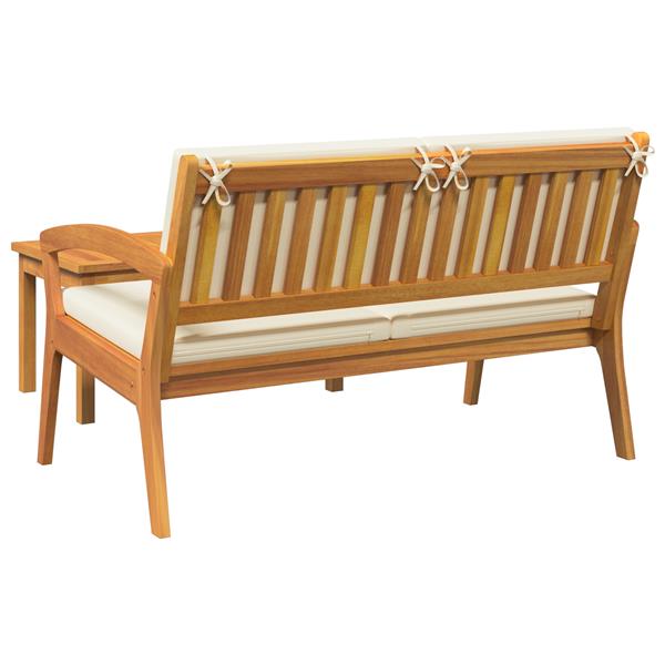 Grote foto vidaxl bistroset met kussen 2 pcs bruin massief acaciahout tuin en terras tuinmeubelen