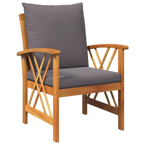 Grote foto vidaxl tuin sofa set met kussen 3 pcs bruin massief acaciahout tuin en terras tuinmeubelen