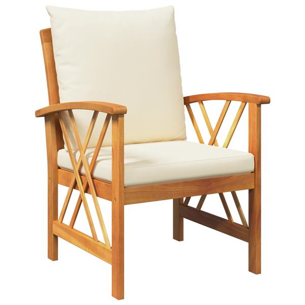 Grote foto vidaxl tuin sofa set met kussen 3 pcs bruin massief acaciahout tuin en terras tuinmeubelen