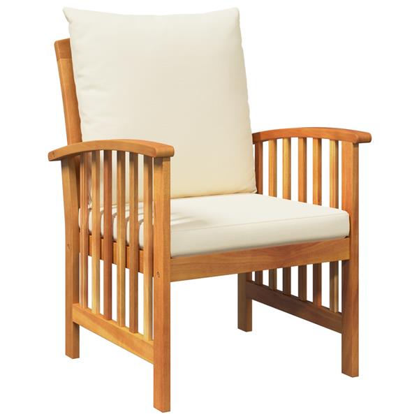 Grote foto vidaxl tuin sofa set met kussen 3 pcs bruin massief acaciahout tuin en terras tuinmeubelen