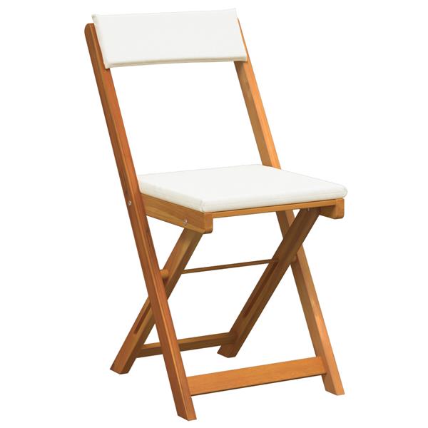 Grote foto vidaxl tuin bistro set met kussen 3 pcs bruin massief acaciahout tuin en terras tuinmeubelen