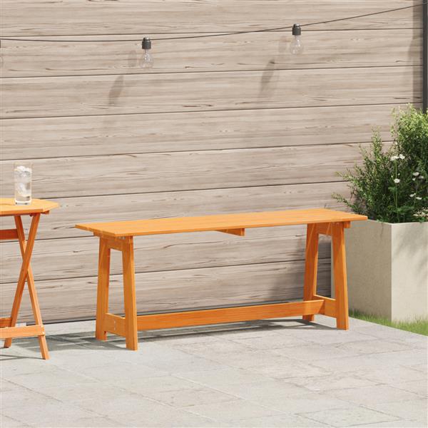 Grote foto vidaxl buitenbank bruin 119 x 35 x 47cm massief grenenhout tuin en terras tuinmeubelen