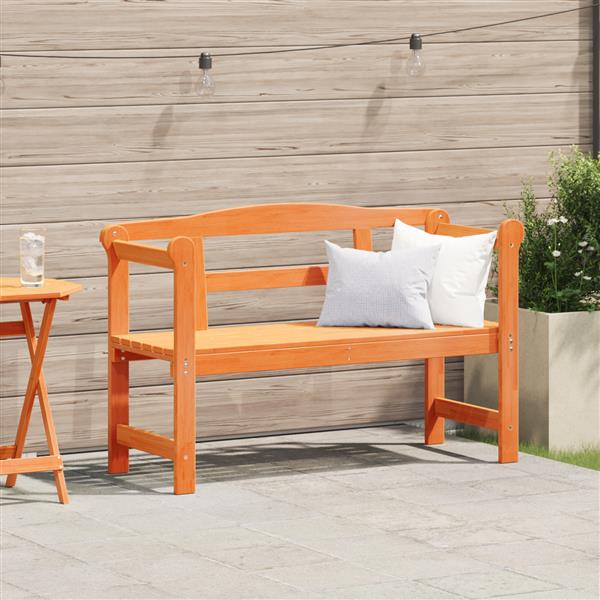 Grote foto vidaxl buitenbank bruin 119 x 76 x 44cm massief grenenhout tuin en terras tuinmeubelen