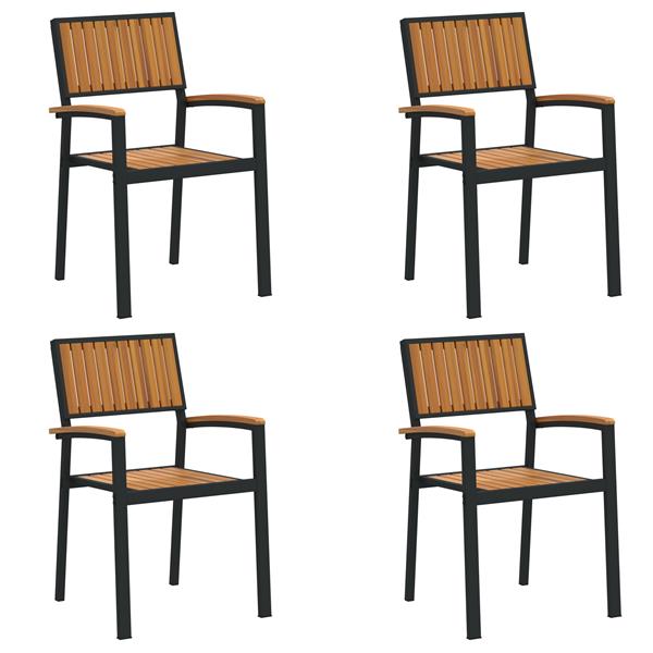 Grote foto vidaxl tuinstoel 4 pcs bruin 56 x 57 x 87cm massief acaciahout tuin en terras tuinmeubelen