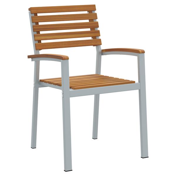 Grote foto vidaxl tuinstoel 4 pcs bruin 56 x 57 x 87cm massief acaciahout tuin en terras tuinmeubelen
