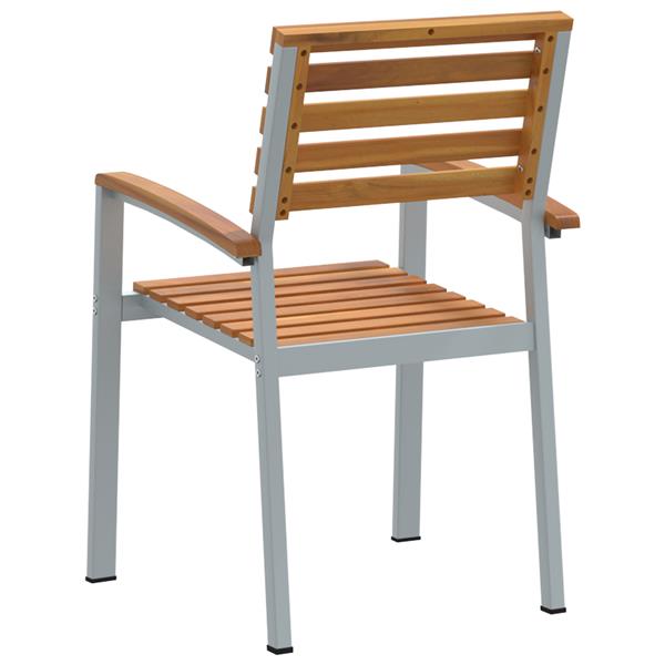 Grote foto vidaxl tuinstoel 4 pcs bruin 56 x 57 x 87cm massief acaciahout tuin en terras tuinmeubelen