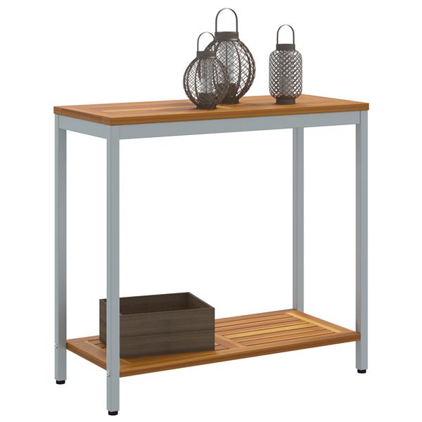 Grote foto vidaxl buiten tafel met opslag natuurlijk en grijs 80 x 35 x 75 cm tuin en terras tuinmeubelen