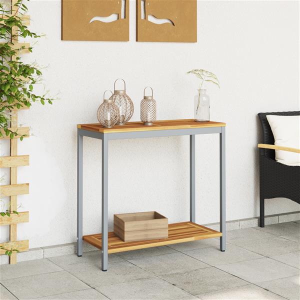 Grote foto vidaxl buiten tafel met opslag natuurlijk en grijs 80 x 35 x 75 cm tuin en terras tuinmeubelen