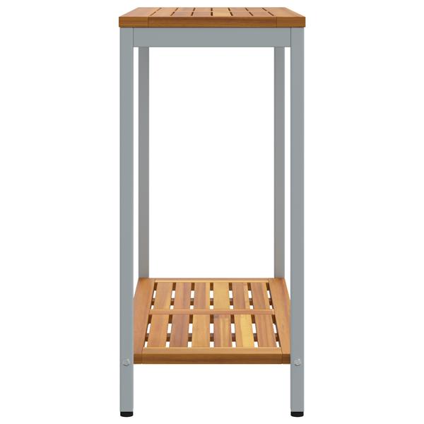 Grote foto vidaxl buiten tafel met opslag natuurlijk en grijs 80 x 35 x 75 cm tuin en terras tuinmeubelen