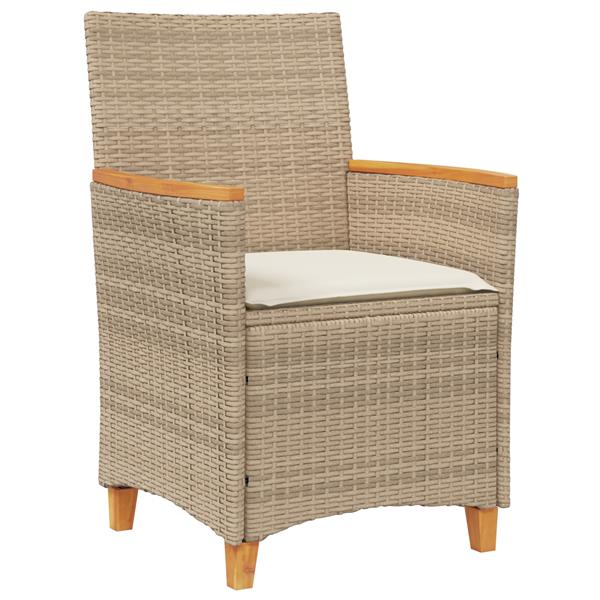 Grote foto vidaxl tuin eetset 5 pcs beige poly rattan tuin en terras tuinmeubelen