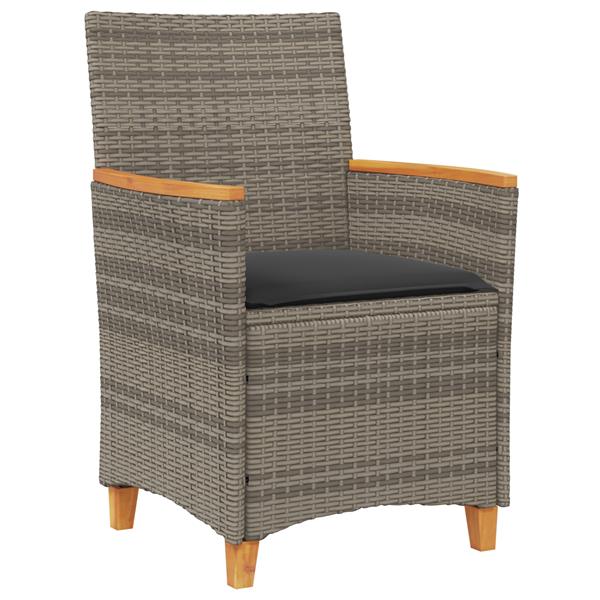 Grote foto vidaxl tuin eetset 5 pcs grijs poly rattan tuin en terras tuinmeubelen