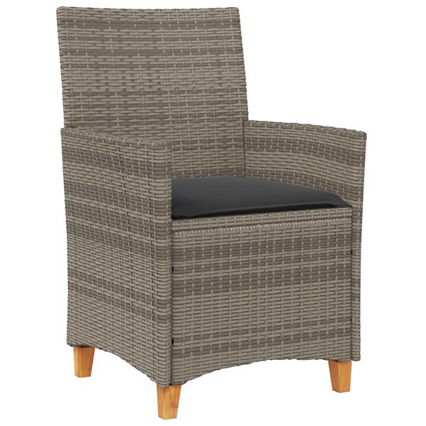 Grote foto vidaxl tuin eetset 3 pcs grijs poly rattan tuin en terras tuinmeubelen