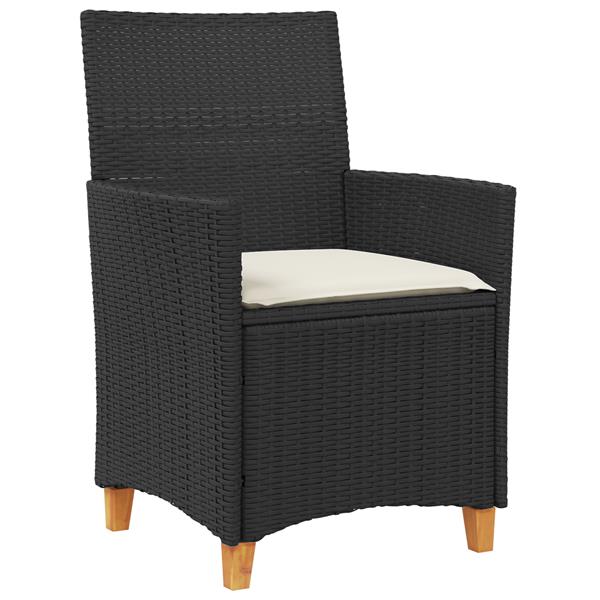 Grote foto vidaxl tuin eetset 5 pcs zwart poly rattan tuin en terras tuinmeubelen