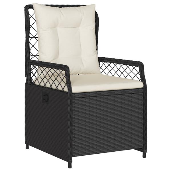 Grote foto vidaxl tuin eetset 3 pcs zwart poly rattan tuin en terras tuinmeubelen