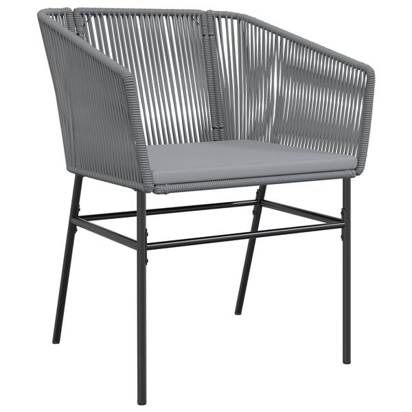 Grote foto vidaxl tuin eetset 5 pcs grijs poly riet tuin en terras tuinmeubelen