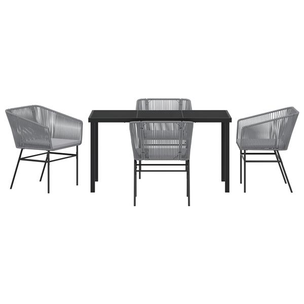 Grote foto vidaxl tuin eetset 5 pcs grijs poly riet tuin en terras tuinmeubelen