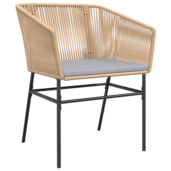Grote foto vidaxl tuin eetset 5 pcs bruin poly riet tuin en terras tuinmeubelen