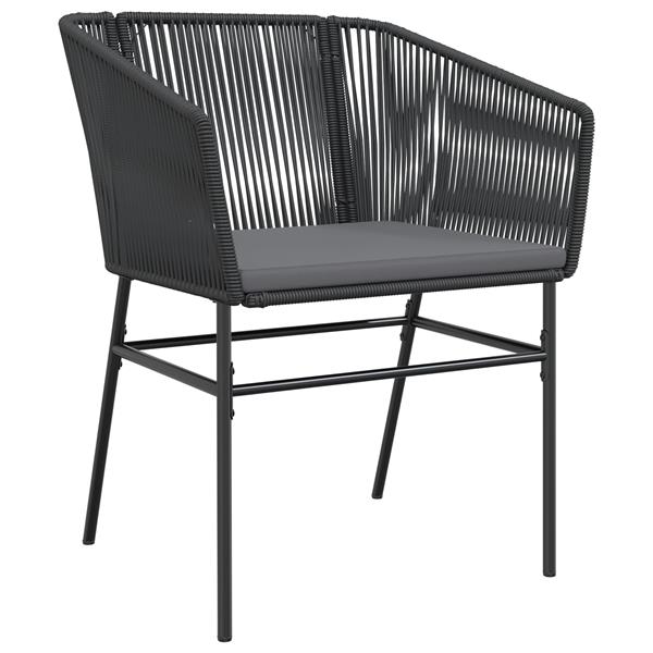 Grote foto vidaxl tuin eetset 5 pcs zwart poly riet tuin en terras tuinmeubelen