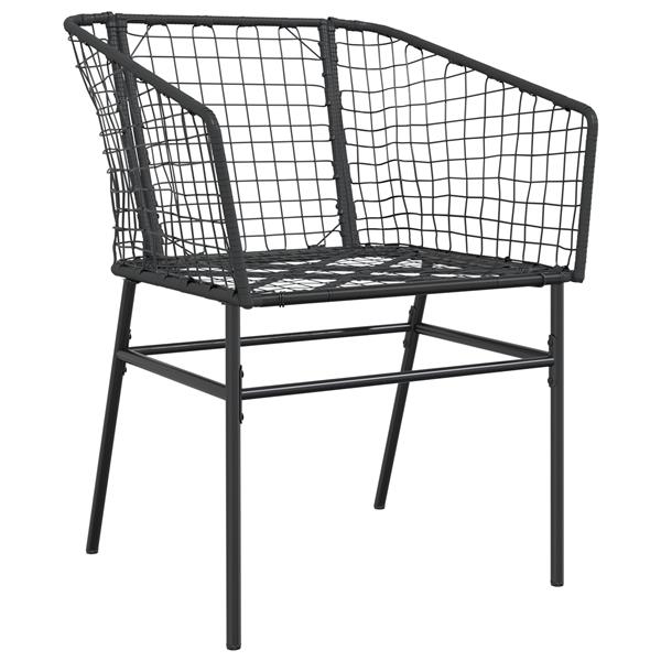 Grote foto vidaxl tuin eetset 5 pcs zwart poly rattan tuin en terras tuinmeubelen