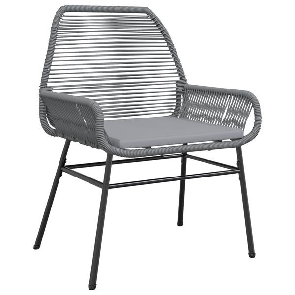 Grote foto vidaxl tuin eetset 5 pcs grijs poly rattan tuin en terras tuinmeubelen