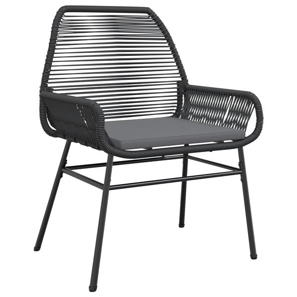 Grote foto vidaxl tuin eetset 5 pcs zwart poly rattan tuin en terras tuinmeubelen