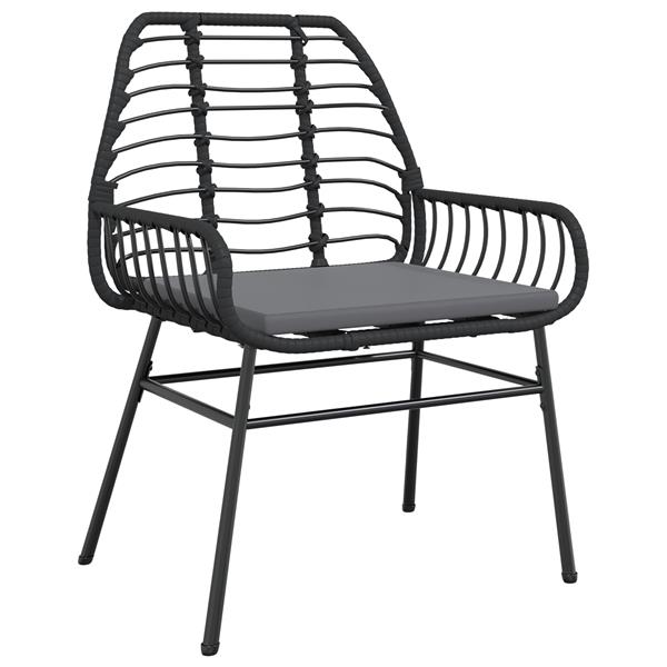 Grote foto vidaxl tuin eetset 7 pcs zwart poly rattan tuin en terras tuinmeubelen